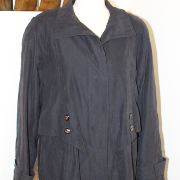 Brem, Rainwear no show buttons Long black Trench coat - Picture 1 of 14